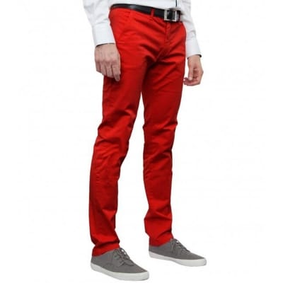 Picture of Men's Narrow Formal Gabardine Pants-Red