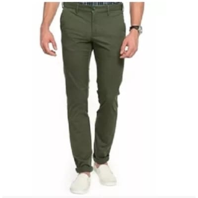 Picture of Men's Narrow Formal Gabardine Pants-Olive