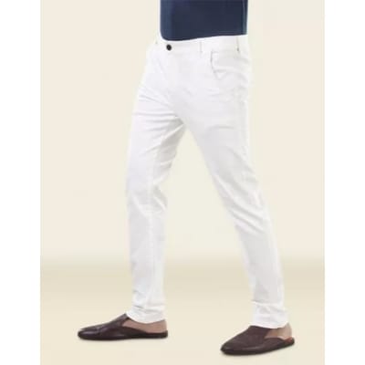 Picture of Men's Narrow Formal Gabardine Pants-White