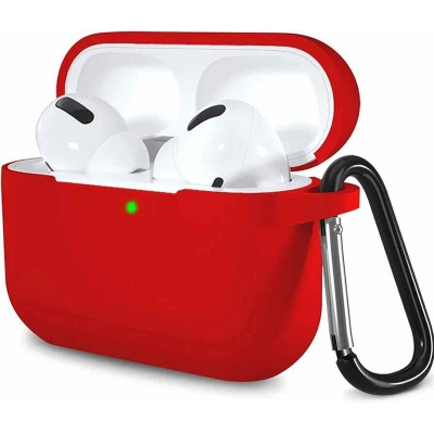 Picture of Lerobo for AirPods Pro 2 Case Cover,Shock-Proof Silicone Skin Full Protective Cover Compatible with Apple Airpod Pro Case,Supports Wireless Charging with Durable Carabiner Front LED Visible,Red-Red