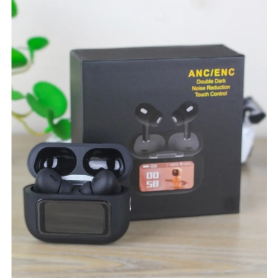 Picture of E9 Pro TWS Earbuds with Smart Touchscreen Display - ANC & ENC Bluetooth Wireless Headphone with App Control for Gaming and Music