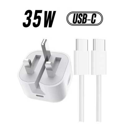 Picture of Share this product    Apple Apple iPhone 15/16 Type-C Fast Charger 35W - Universal Compatibility-White