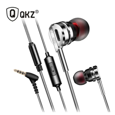 Picture of QKZ DM 9 Zinc Alloy Hifi Earphones Gaming High Stereo Bus Sound In Ear Earphones,magnetic earphones(Original)-Black