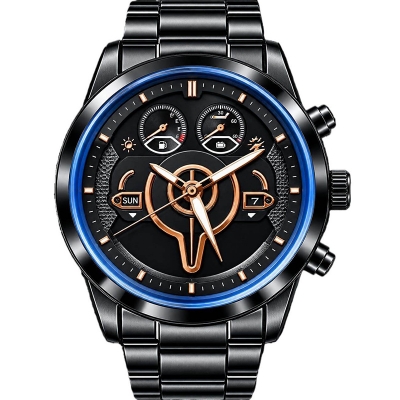 Picture of Watches for Men Stainless Steel Watch Luxury Watch-Black