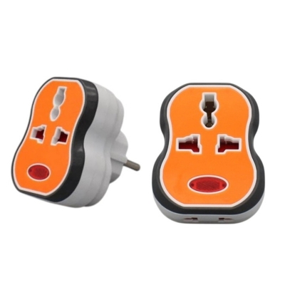 Picture of 2 Pin Multi Socket converter 2 in 3/2 Plug with light indicator Travel Adapter 1 pcs