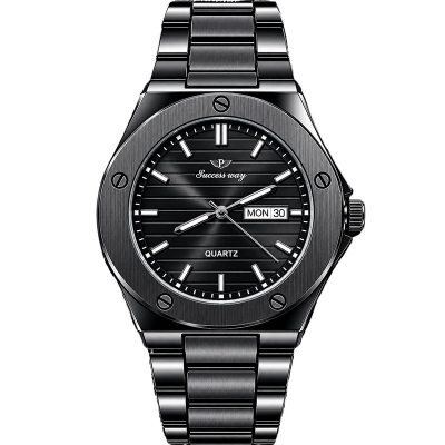Picture of POEDAGAR 930 Men's Luxury Stainless Steel Quartz Watch – Luminous Dial with Date & Day Display-Black