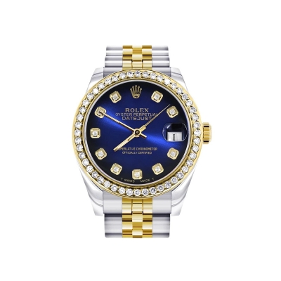 Picture of Rolex Watch For Men | 36Mm | Blue Black Dial | Oyster Band-Blue