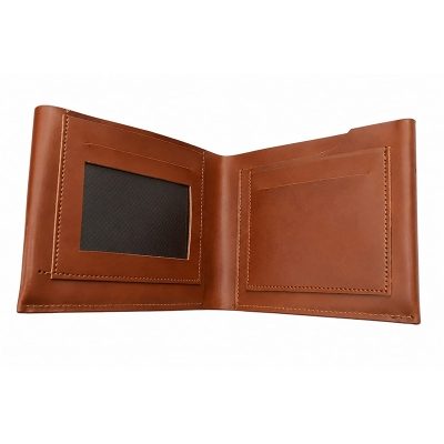 Picture of Premium 100% Genuine Cow Leather Trifold Wallet Vintage Multi-Card Slot With Coin Pocket Black Export Quality Money Bag For Men