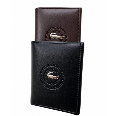 Picture of Premium 100% Genuine Cow Leather Trifold Wallet Vintage Multi-Card Slot With Coin Pocket Black Export Quality Money Bag For Men