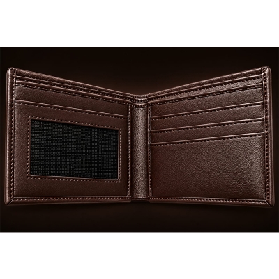 Picture of Premium 100% Genuine Cow Leather Trifold Wallet Vintage Multi-Card Slot With Coin Pocket Black Export Quality Money Bag For Men