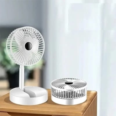 Picture of USB Rechargeable Folding Telescopic Floor Fan 3 Gears Summer Mute Cooler Desktop Fan Household Low Noise Portable Electric Fans