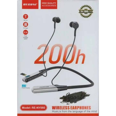 Picture of REORSI Wireless Earphones RE-NY060 | BT 5.3 | 200h Playback | Fast Charging | LED Power Displa-Black
