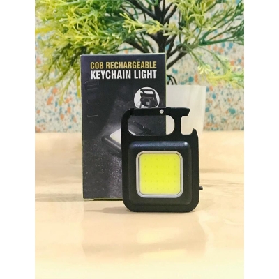 Picture of Mini LED Keychain Flashlights Multifunctional Portable COB Work Light USB Charging Camping Lamp Outdoor Torch Fishing Lantern-Black