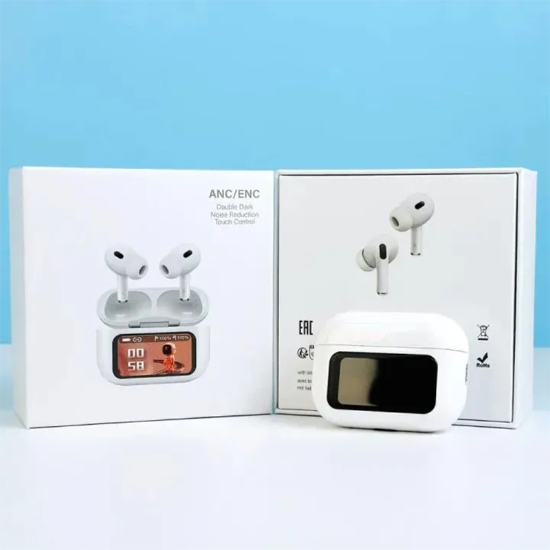 Picture of E9 Pro TWS Earbuds with Smart Touchscreen Display - ANC & ENC Bluetooth Wireless Headphone with App Control for Gaming and Music