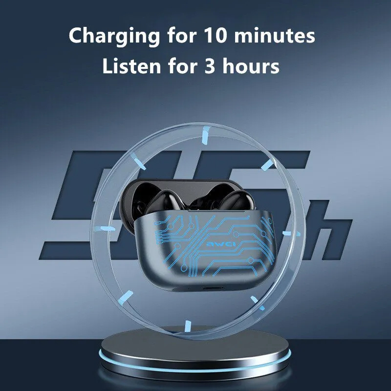 Picture of Awei T29 Pro True Wireless Games Earbuds With Dynamic Color Changing Charging Case-Multicolor
