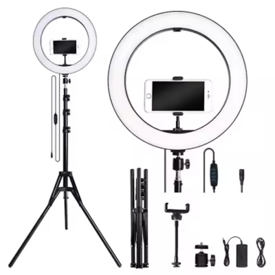 Picture of 10"Ring Light Photo Studio Camera Makeup 10"Ring Light Phones Video Live Light Lamp With Tripod For Canon Nikon - Ring Light-Black