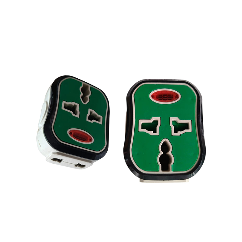 Picture of 2 Pin Multi Socket converter 2 in 3/2 Plug with light indicator Travel Adapter 1 pcs