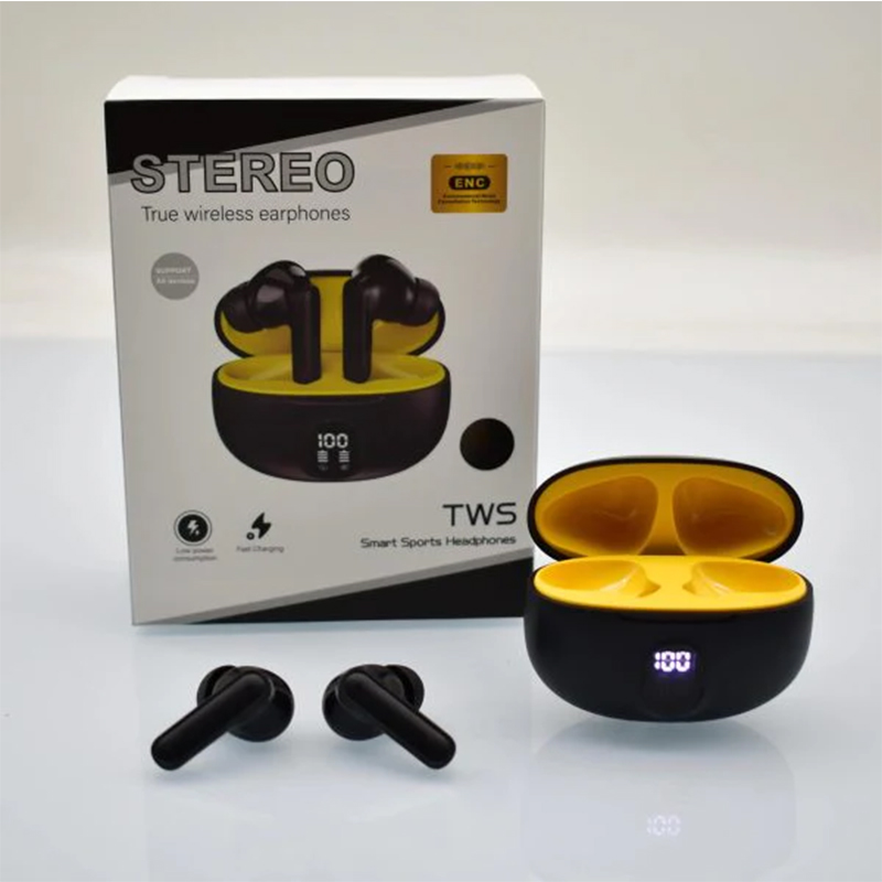 Picture of Stereo True Wireless Earphones – Smart Sports Headphones with ENC Noise Reduction, LED Digital Display, Fast Charging, High‑Quality Bass & Touch Control-Black
