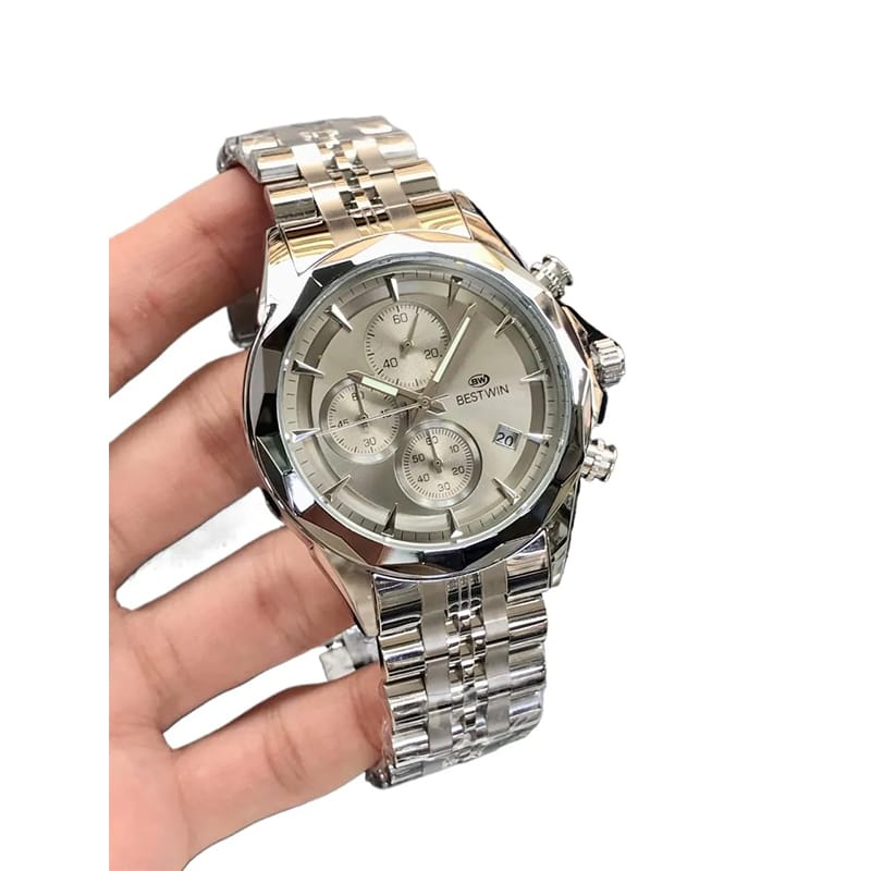 Picture of Bestwin BW1734 Luminous thin steel quartz watch for men-Multicolor