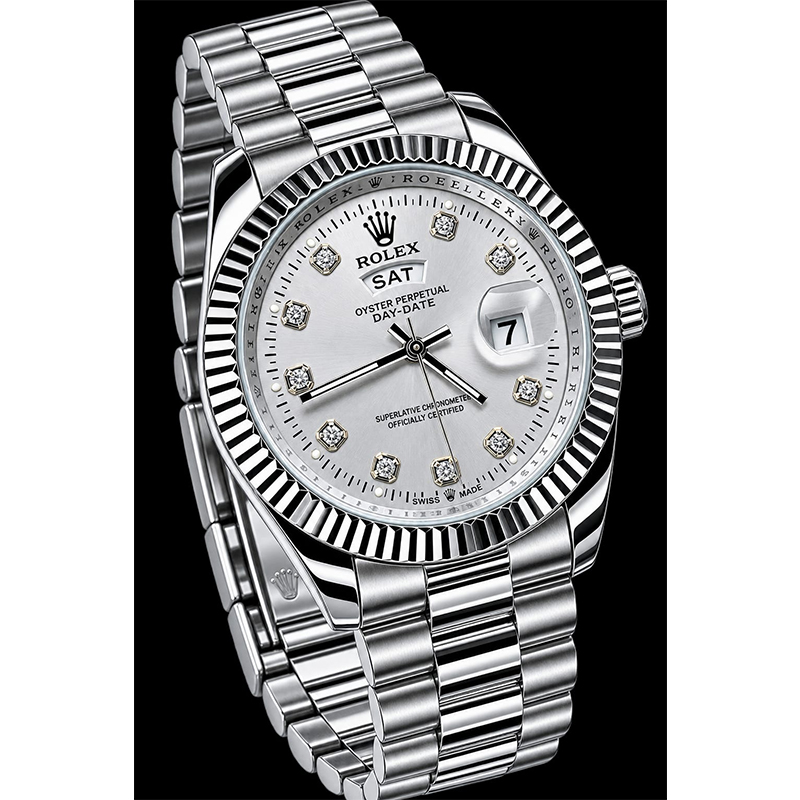 Picture of New Luxury Stainless Steel Analog Date & Day Watch For Men-White