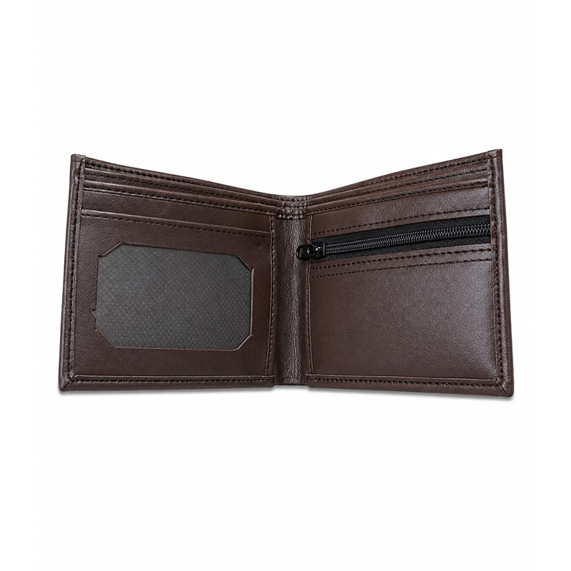 Picture of Premium 100% Genuine Cow Leather Trifold Wallet Vintage Multi-Card Slot With Coin Pocket Black Export Quality Money Bag For Men