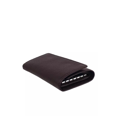 Picture of Black Trifold Wallet Featuring Key Holder made with Genuine Leather