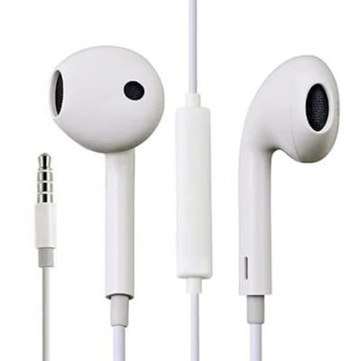 Picture of 3.5mm Super bass In-ear earpiece earphones for all brands Compatible with Vivo Samsung Huawei Xiaomi OPPO Symphony Walton High-Quality In-ear Earphone for Vivo-White