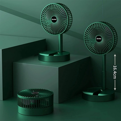 Picture of Folding Storage Net Red Telescopic Rechargeable Mini Stand Fan