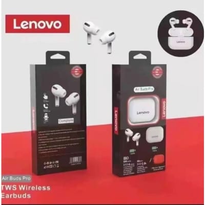 Picture of Lenovo Airpods-Pro Bluetooth Headphone With Silicone Case Cover-White
