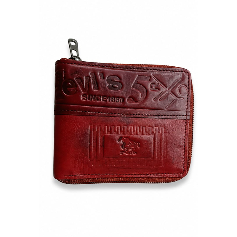 Picture of Premium 100% Genuine Cow Leather Trifold Wallet Vintage Multi-Card Slot With Coin Pocket Black Export Quality Money Bag For Men-Brown