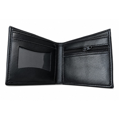 Picture of Premium 100% Genuine Cow Leather Trifold Wallet Vintage Multi-Card Slot With Coin Pocket Black Export Quality Money Bag For Men