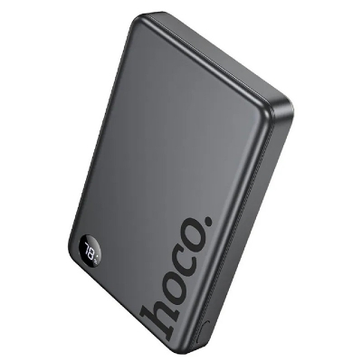 Picture of HOCO | Q34 Clever Magnetic Wireless Power Bank | 10000mAh | 20W PD Type-C & 15W MagSafe | LED Digital Display | Aluminum Alloy Slim Design | Portable Mobile Charger for iPhone & Android Black