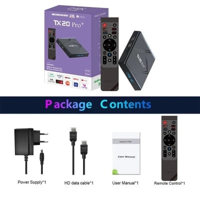 Picture of TX20 PRO+ Android TV Box with Allwinner H313, Dual-Band WiFi, Voice Remote, Free TV Channel Black