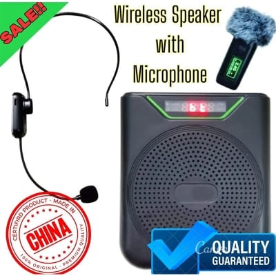 Picture of Wireless Portable Voice Amplifier with Dual Microphone (Headset + Hand Mic)|Rechargeable Mini Sound System | Ideal for Teachers, Trainers & Tour Guides.wireless speaker 