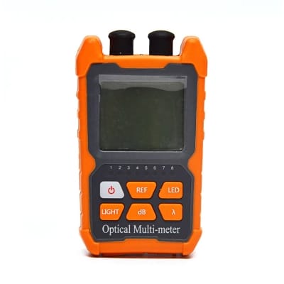 Picture of Fiber Optic Cable Tester Portable Optical Power Meter FC/SC/ST Universal Interface Fiber Tester Built-In 1Mw Visual Fault Locator (OPM&VFL) Orange