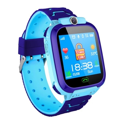 Picture of Q12 Kids Smart Watch SOS Call Remote Call Back LBS Location Children Smartwatch with Math Game 12 Languages Kids Clock Gifts Blue