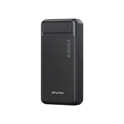 Picture of Awei P6K 20000mAh Power Bank – Dual USB Output, Fast Charging & Compact Design | Long-Lasting Backup for All Devices Black
