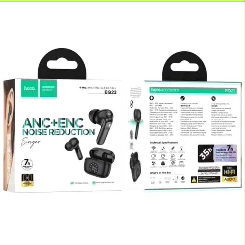 Picture of Hoco EQ22 Singer True Wireless ANC+ENC Noise Reduction BT Earbuds Black