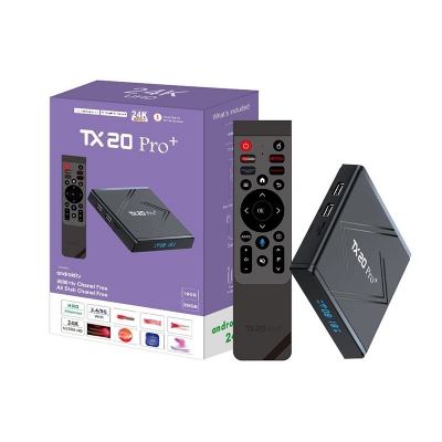 Picture of TX20 PRO+ Android TV Box with Allwinner H313, Dual-Band WiFi, Voice Remote, Free TV Channel Black