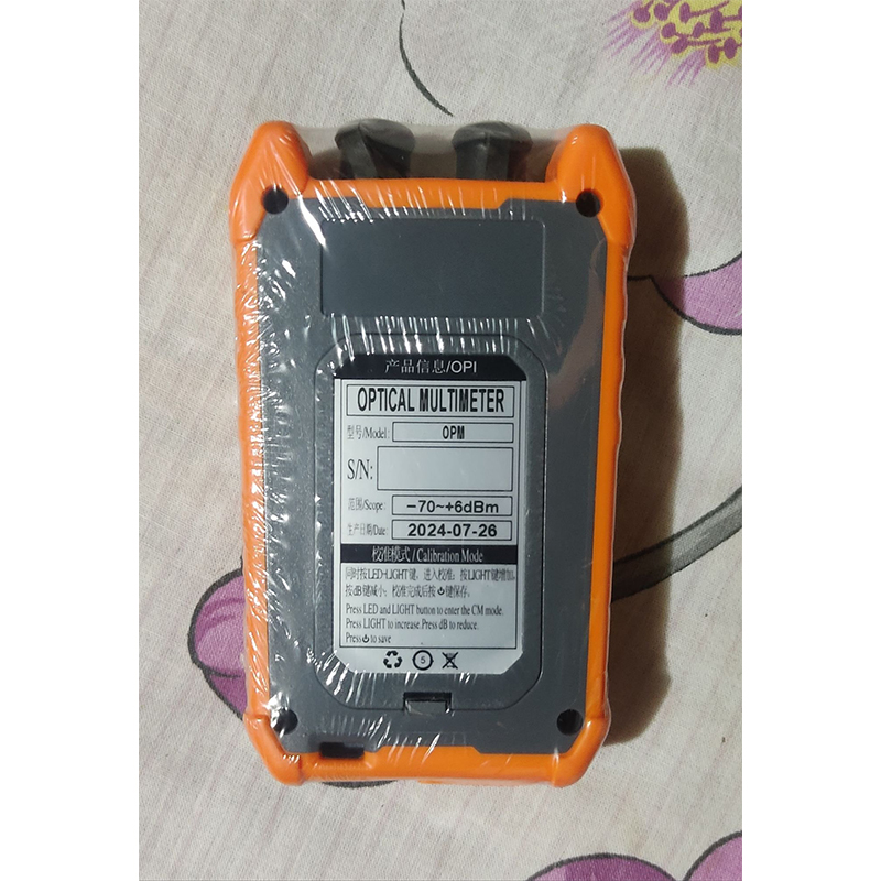 Picture of Fiber Optic Cable Tester Portable Optical Power Meter FC/SC/ST Universal Interface Fiber Tester Built-In 1Mw Visual Fault Locator (OPM&VFL) Orange