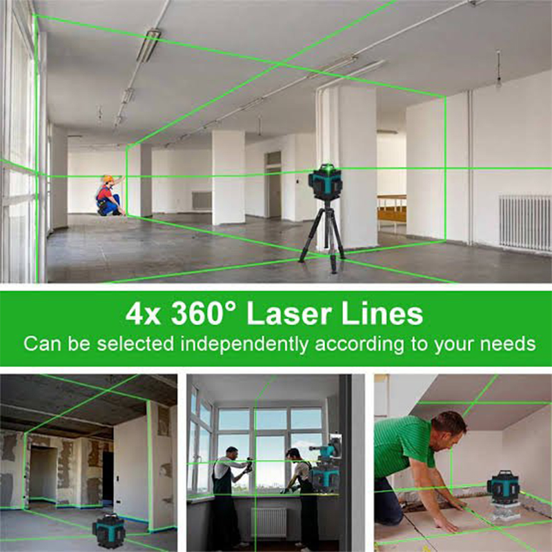 Picture of LFINE 3D 8-Line Green Laser Level with Remote Control and Self-Leveling Black