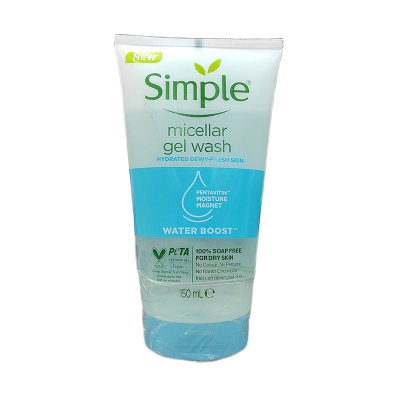 Picture of Simple Water Boost Micellar Facial Gel Wash for Hydrated Dewy - Fresh Skin - 150ml (UK)