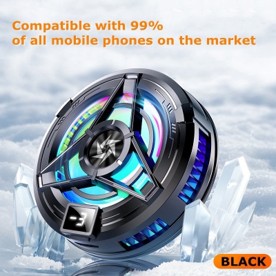 Picture of Magnetic Phones Cooler,Back-Clip 2 in 1 Game Cooler Semiconductor Fast Phone Cooling Fan for IOS Android Phone Black