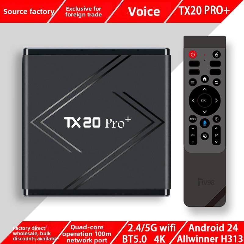 Picture of TX20 PRO+ Android TV Box with Allwinner H313, Dual-Band WiFi, Voice Remote, Free TV Channel Black