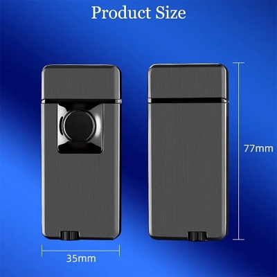 Picture of Switchable Double Fire Gas Lighter Metal Jet Blue Flame And Open Fire Inflatable Butane Cigarette Lighter For Man Christmas Gift 