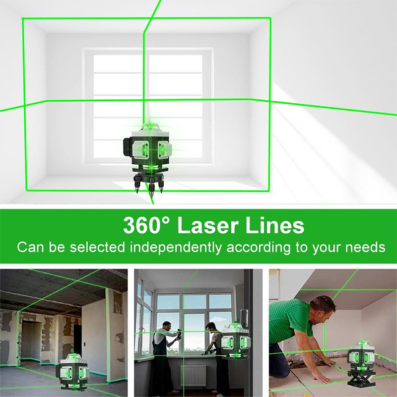 Picture of LFINE 3D 8-Line Green Laser Level with Remote Control and Self-Leveling Black