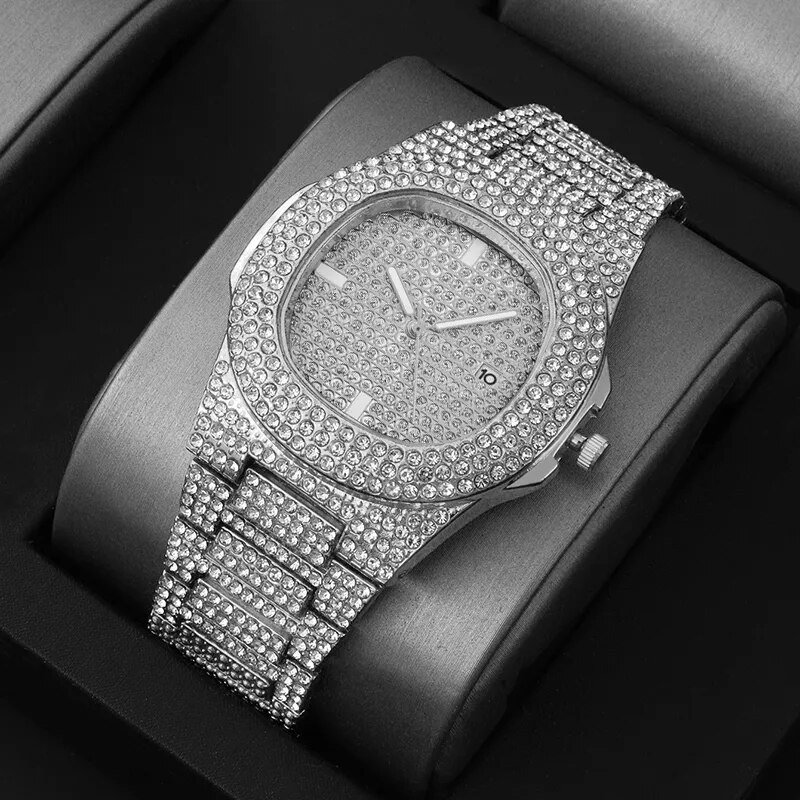 Picture of Luxury Fashion Mens Stainless Steel Watches Male Sports Quartz Wristwatch Calendar Luminous Clock Men Business Casual Watch White