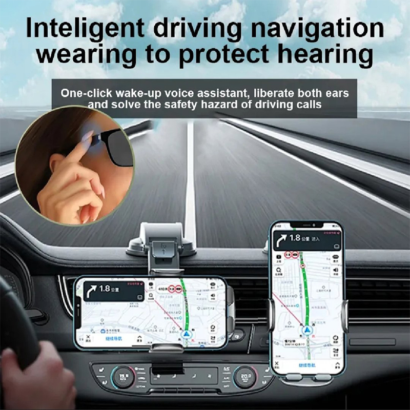 Picture of LIGE Fashion Al Smart Bluetooth Glasses Voice Assistant Bluetooth Call Playing Music Men Women Smart Sunglasses Camera Control Black