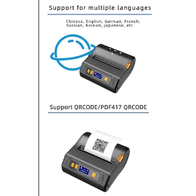 Picture of Portable Bluetooth Thermal Label and Receipt Printer - Wireless Mini Receipt & Barcode Maker for Android and iOS and windows Black