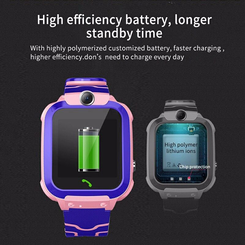 Picture of Q12 Kids Smart Watch SOS Call Remote Call Back LBS Location Children Smartwatch with Math Game 12 Languages Kids Clock Gifts Blue